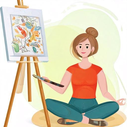 Firefly Ein Mensch der eine geführte Meditation mit Malerei macht 77047