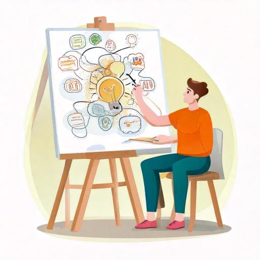 Firefly Person zeichnet Mindmap zum thema Kreativität 20288