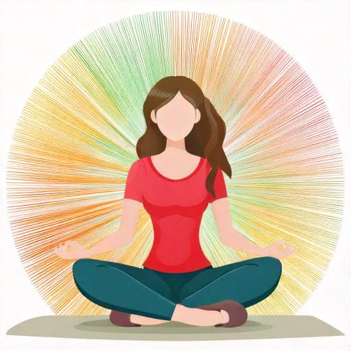 Firefly ein Mensch der Meditiert 4 Farben Comic Stil Hintergrund darf nur 2 Farben haben 51330