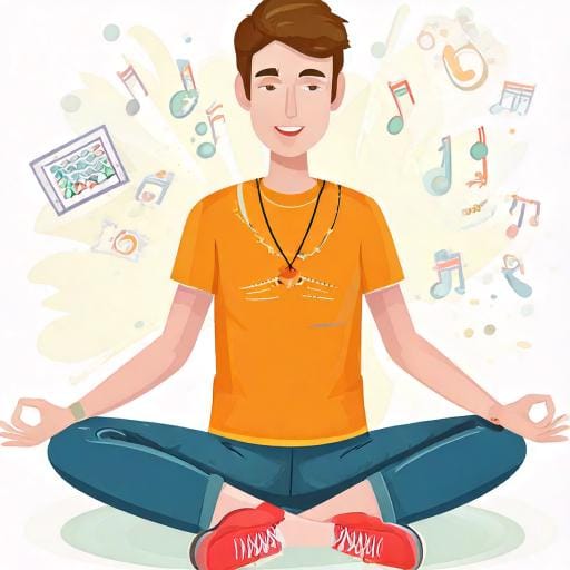 Firefly ein Mensch der Meditiert Darstellung Meditationsmusik 11945